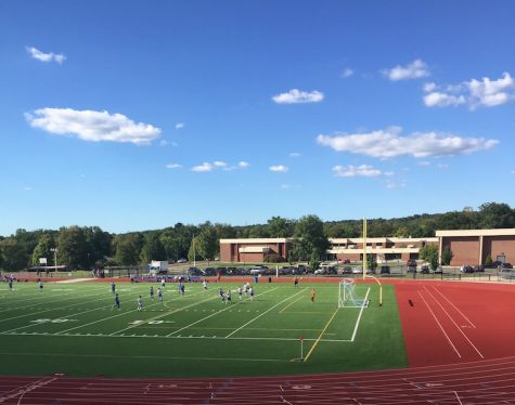 Boys soccer takes the field against East Hampton.